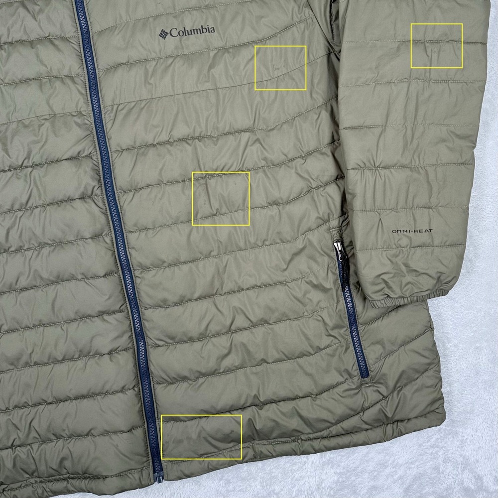 Columbia Powder Lite Jacket Mens 4X Green Omni Heat Insulated Puffer Full Zip - Picture 10 of 12